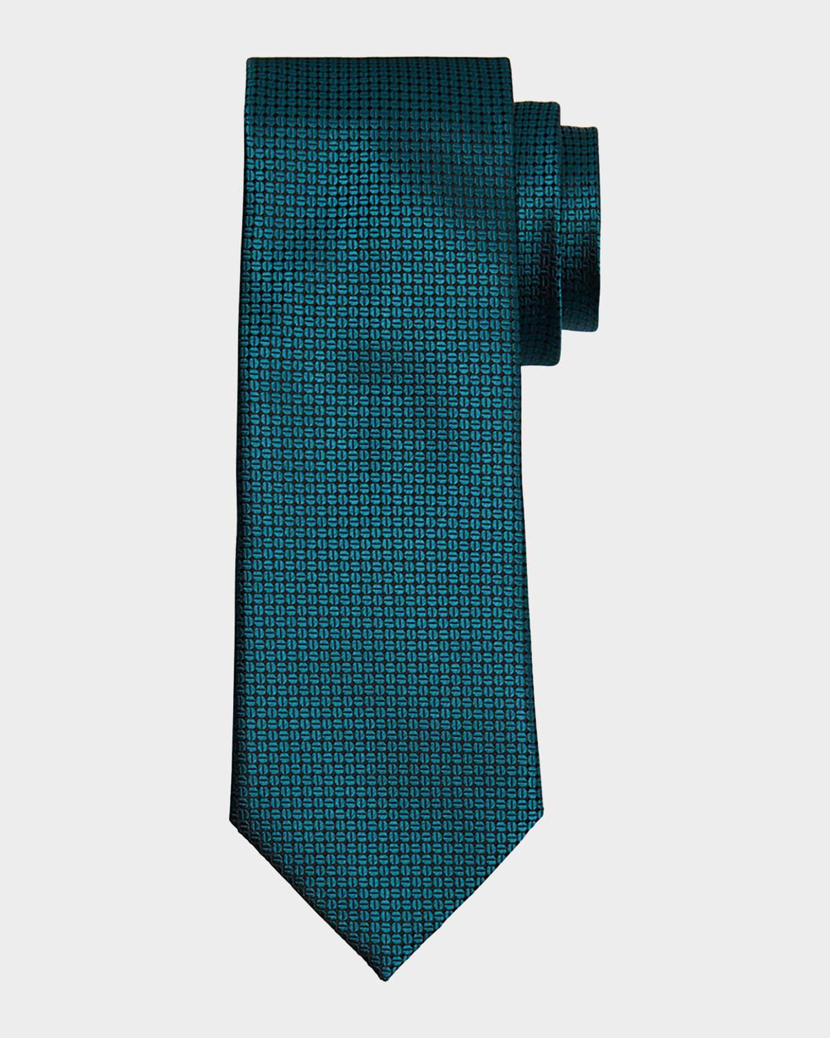 Men's Geometric Jacquard Silk Tie Product Image