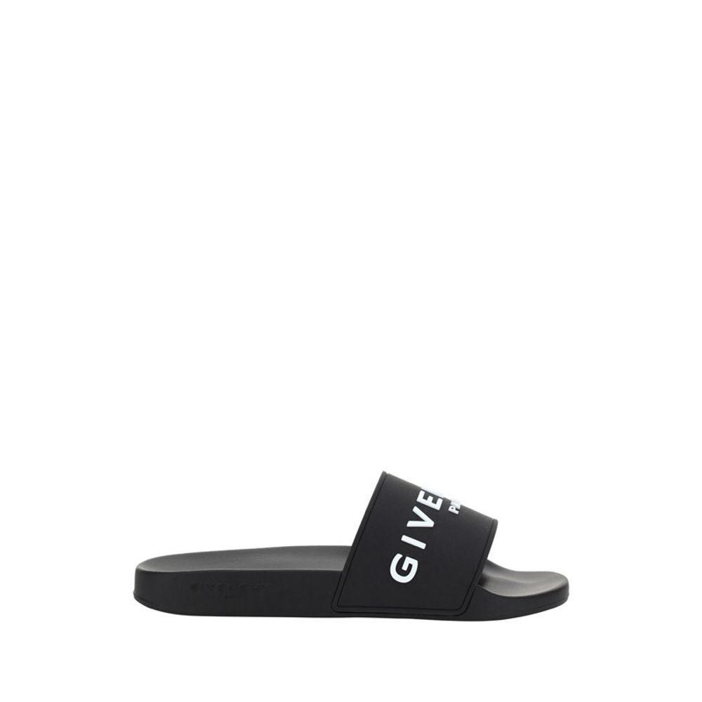 Black Logo-Print Pool Slides Product Image