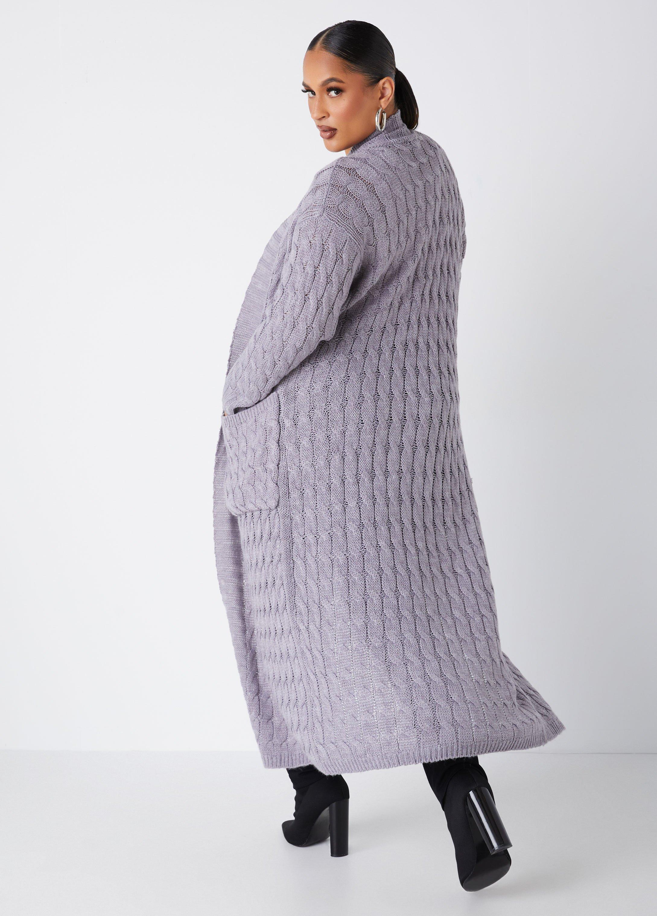 Open Front Cable Knit Duster Product Image