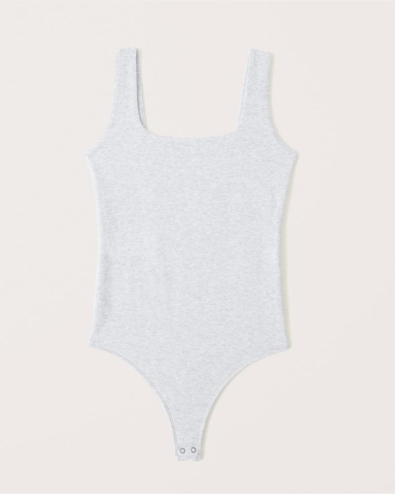 Cotton-Blend Seamless Fabric Tank Bodysuit Product Image