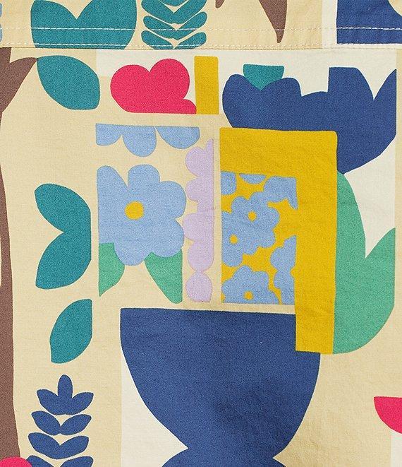 J.McLaughlin Lois Printed Cotton Relaxed Fit Point Collar Long Sleeve Blouse Product Image