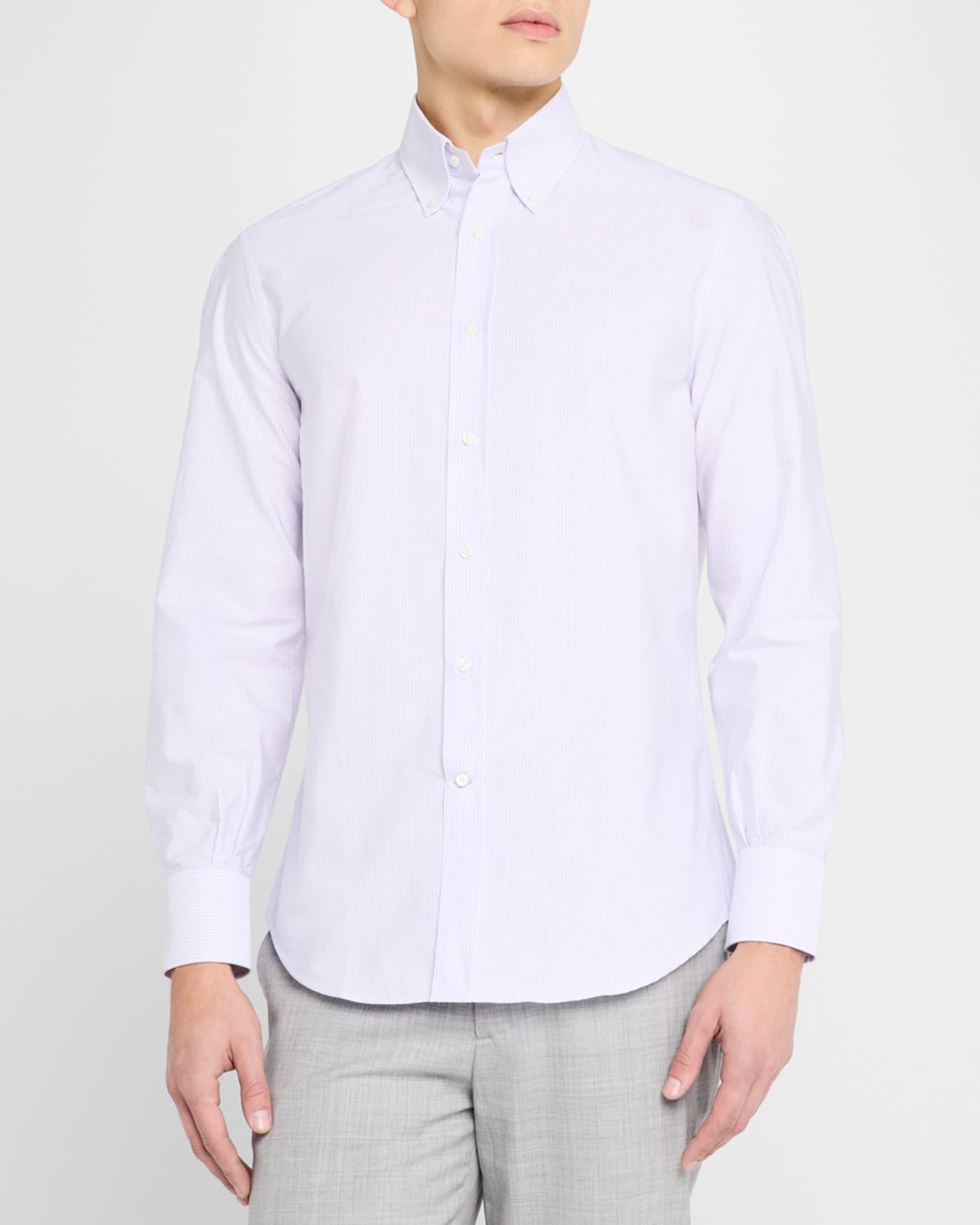 Men's Cotton Micro-Stripe Sport Shirt Product Image