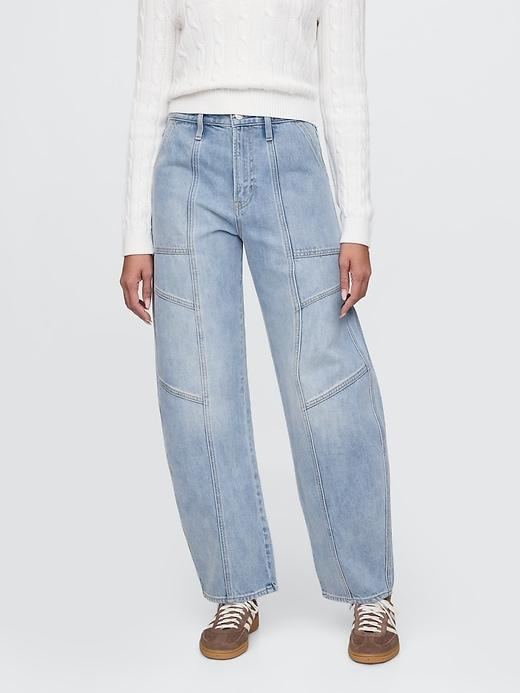 High Rise Barrel Jeans Product Image