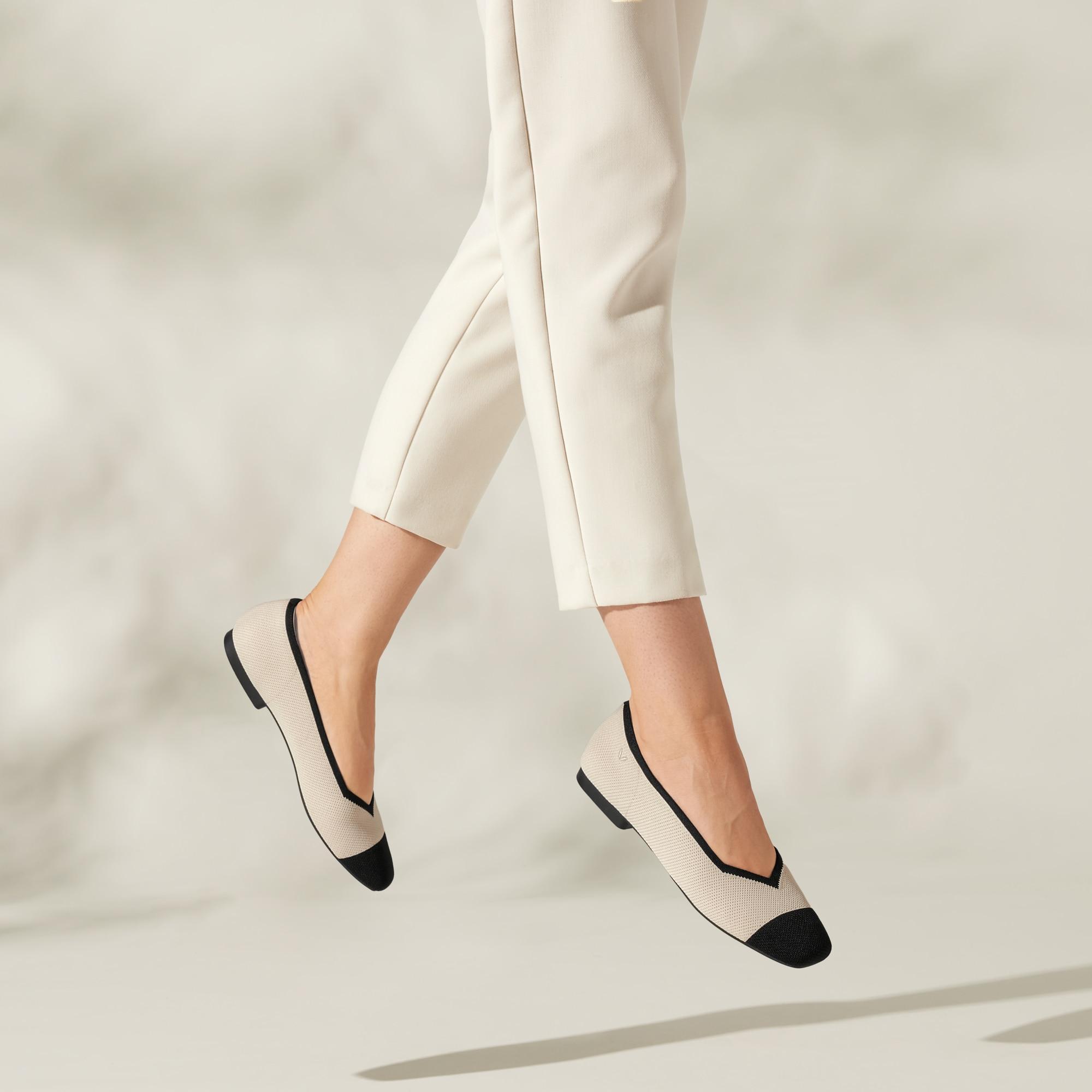 Square-Toe V-Cut Flats (Margot 2.0) Product Image