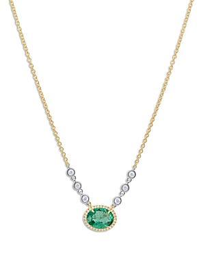 Meira T 14K White & Yellow Gold Emerald & Diamond Pendant Necklace, 18 Product Image