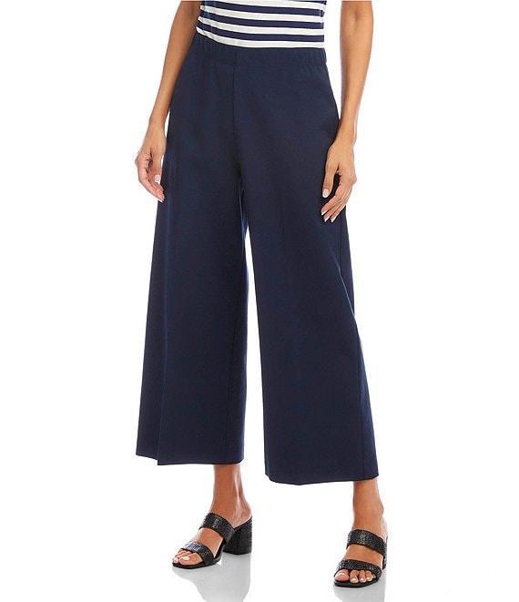 Karen Kane Cotton Blend Cropped Wide Leg Pants Product Image