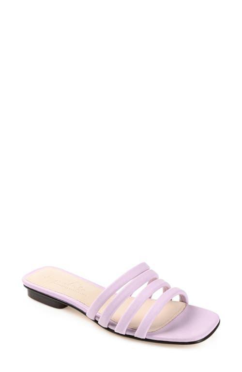 Journee Signature Cendi Womens Leather Slide Sandals Purple Product Image