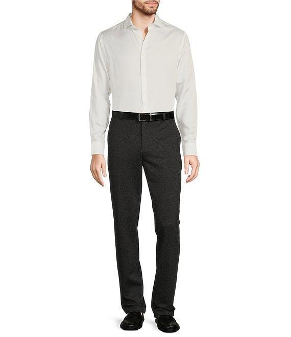 Murano Slim Fit Solid Sateen Long Sleeve Woven Shirt Product Image