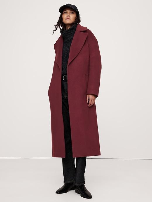 Oversized Wool-Cashmere Wrap Coat Product Image