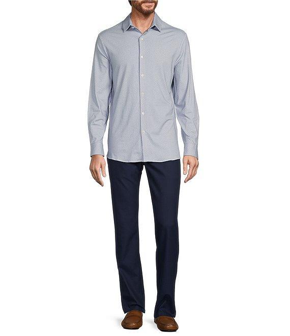 Hart Schaffner Marx State Street Essentials Albini 4FLEX Long Sleeve Geo Printed Coat Front Shirt Product Image