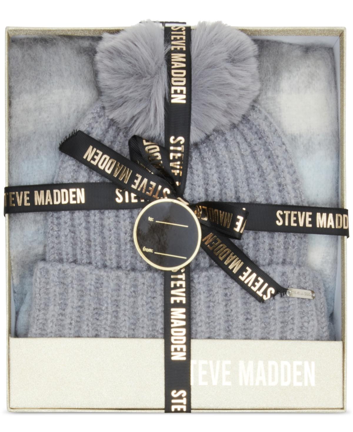 Steve Madden Womens 2-Pc. Pom Beanie & Scarf Set Product Image