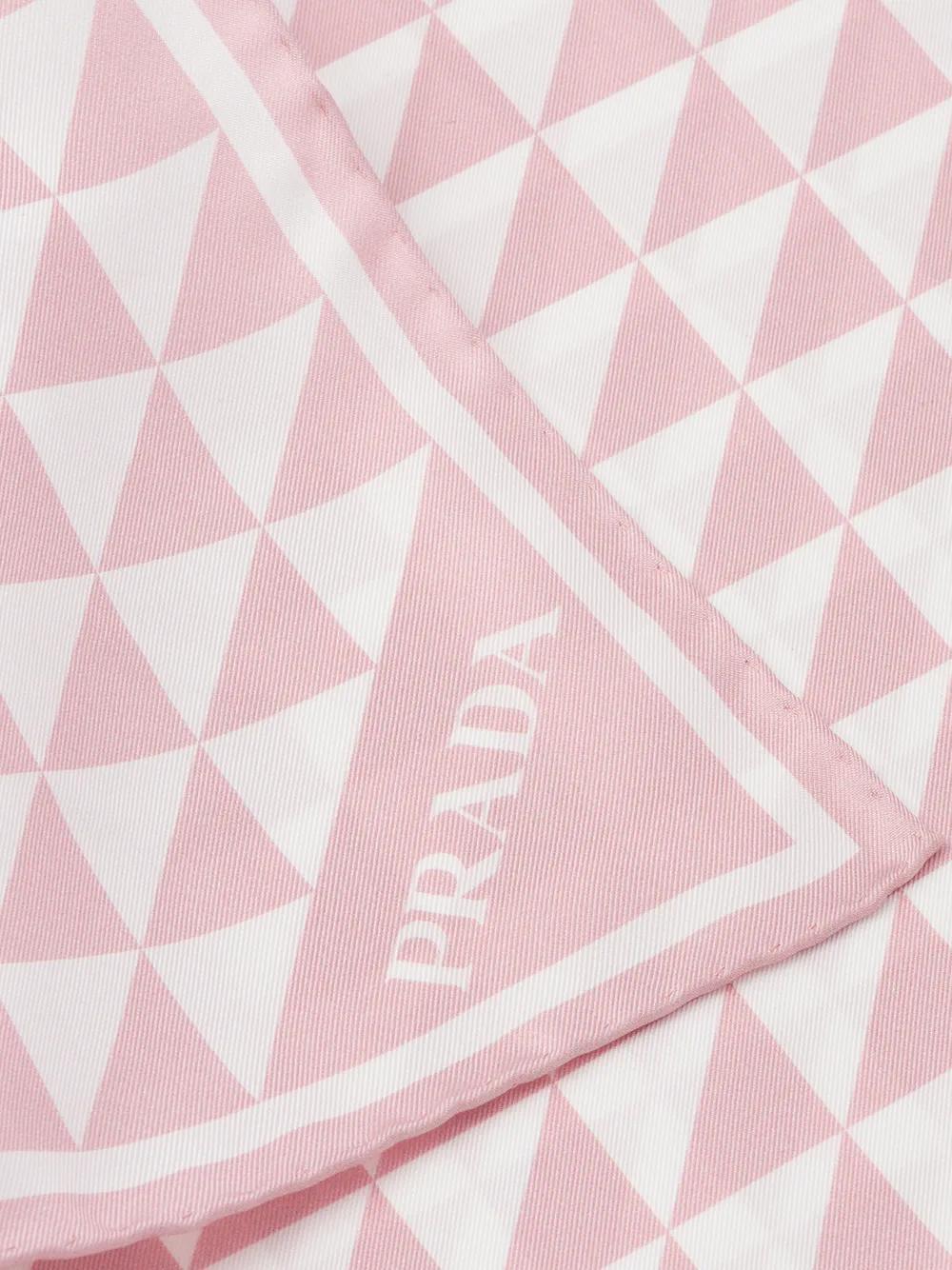 PRADA Printed Twill Scarf In Pink Product Image