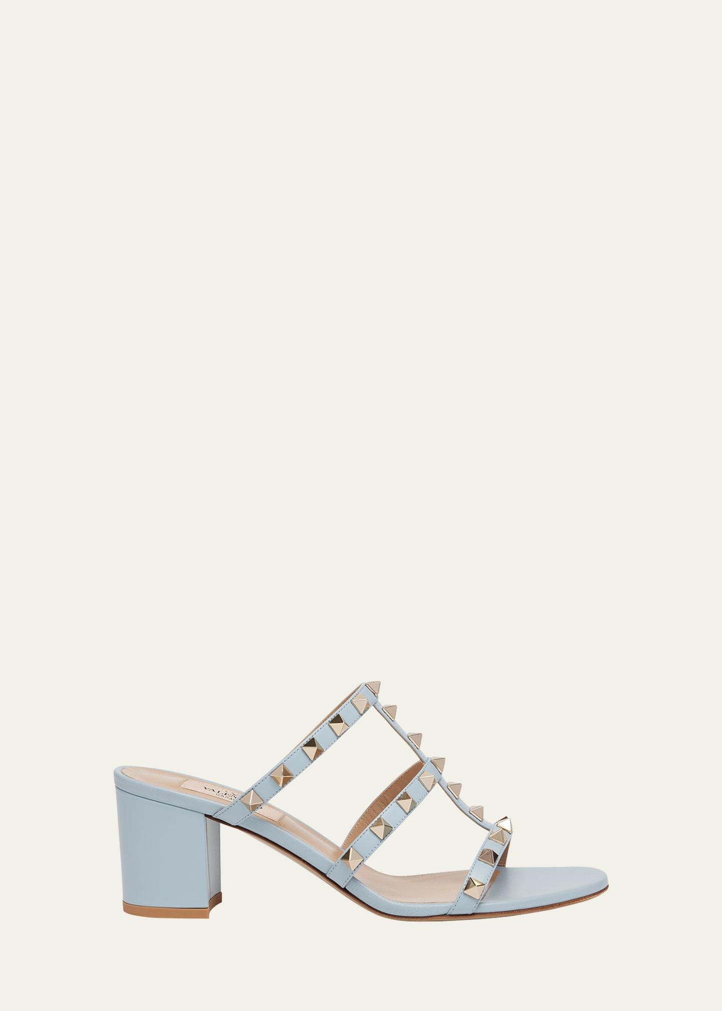 Rockstud Caged Block-Heel Slide Sandals Product Image