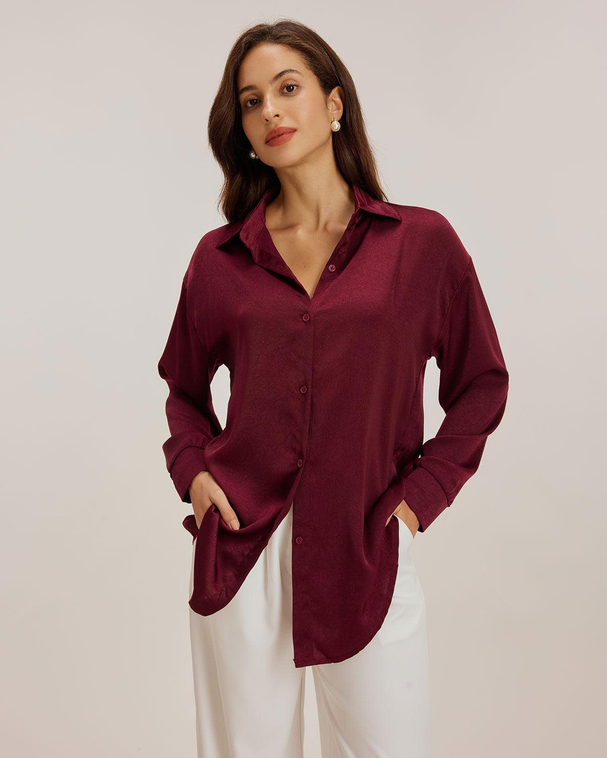 Red Button Loose Shirt Product Image