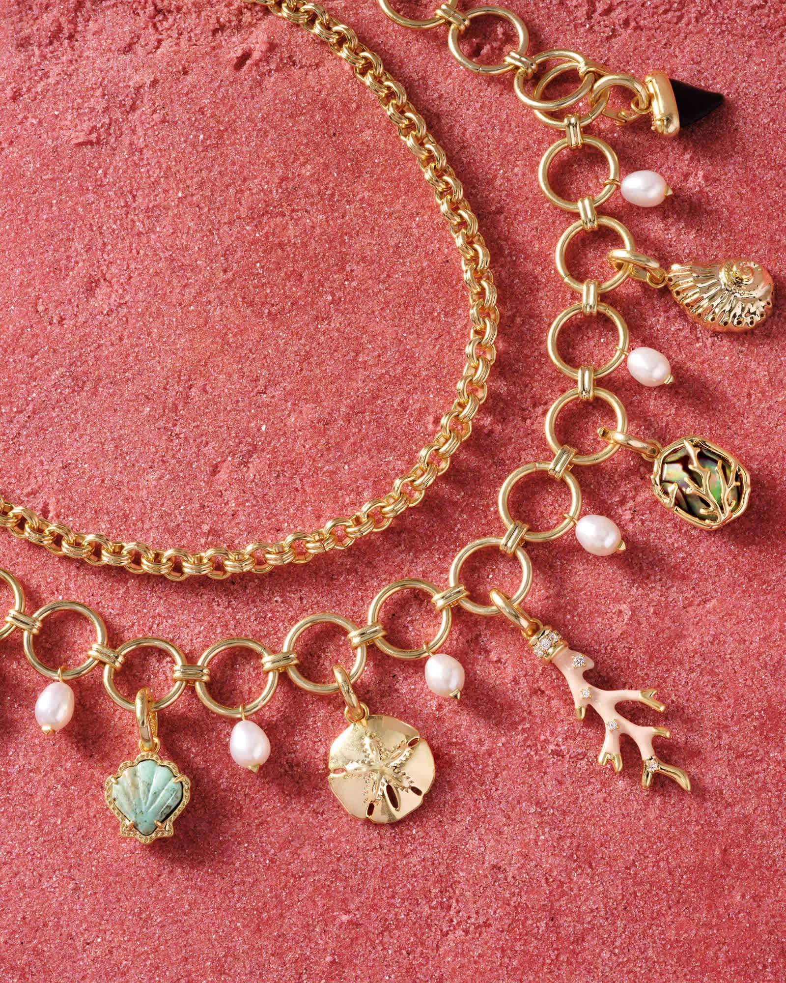 Brynne Convertible Gold Shell Charm Necklace in Multi Mix Product Image