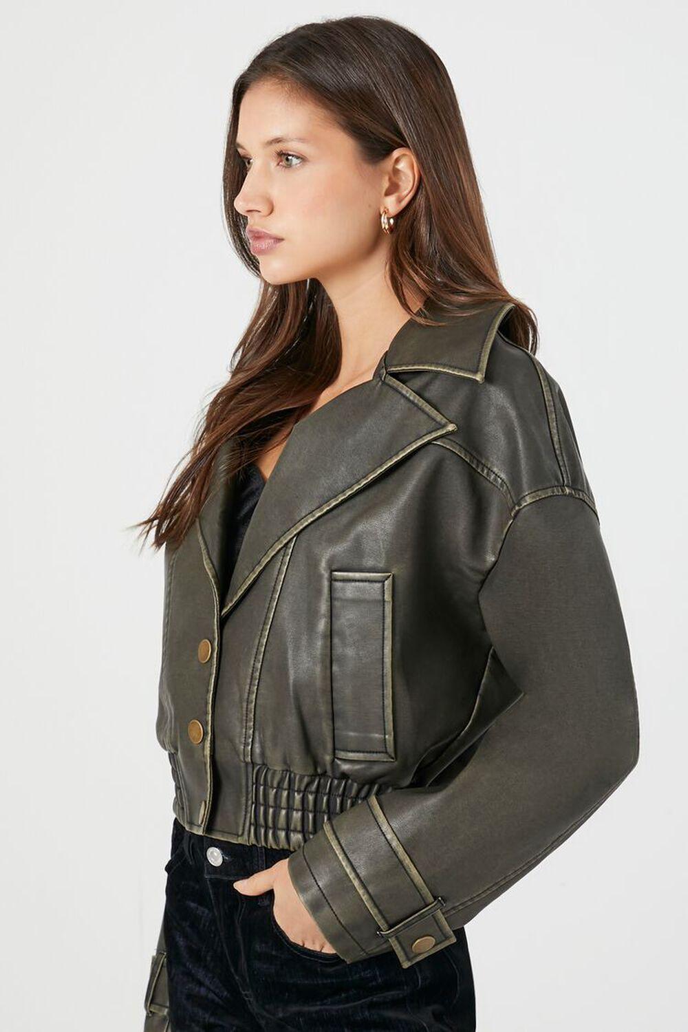 Faux Leather Notched Moto Jacket | Forever 21 Product Image