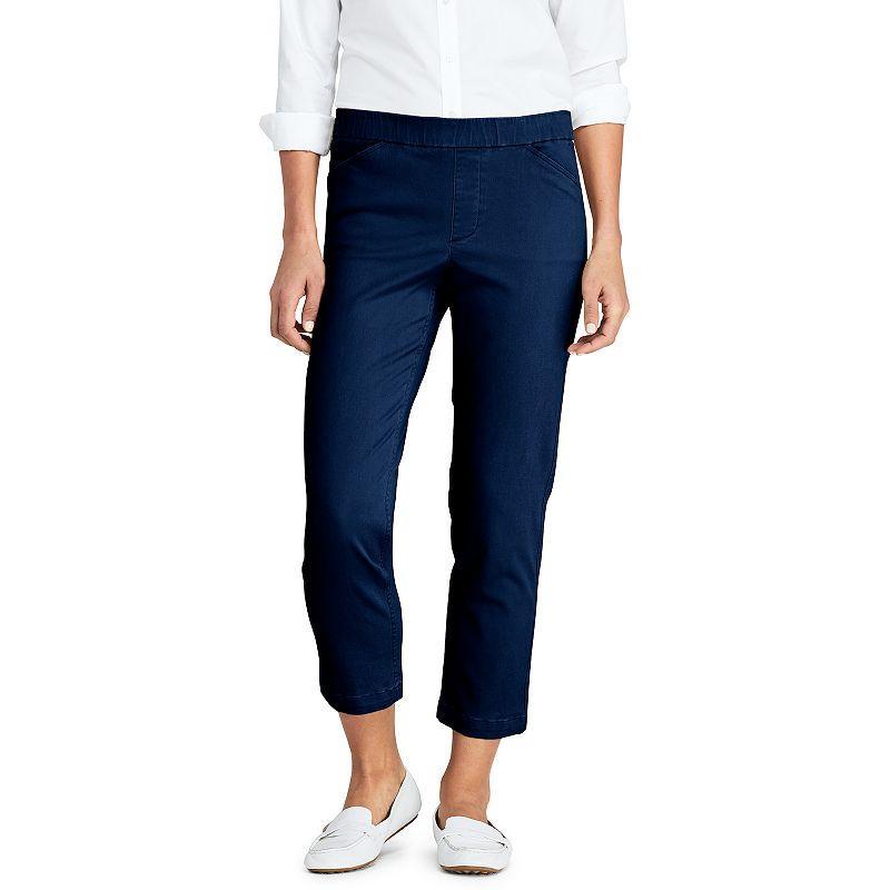 Womens Lands End Pull-On Chino Crop Pants Product Image