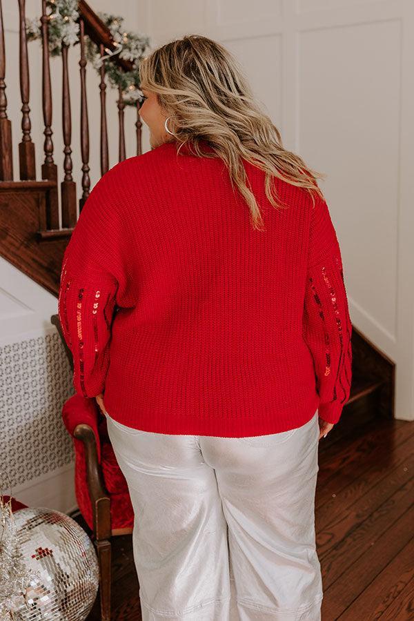 Holiday Fun Sequin Sweater in Red Curves Product Image