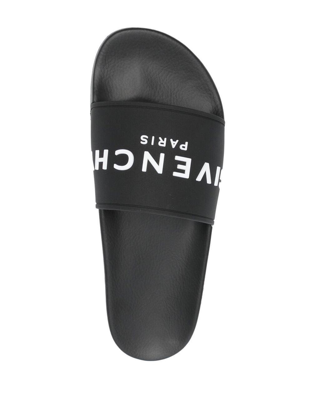 Black Logo-Print Pool Slides Product Image