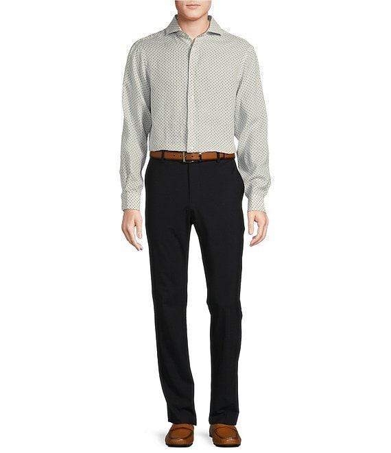 Daniel Cremieux Signature Label Albini Linen Geo Print Long Sleeve Woven Shirt Product Image