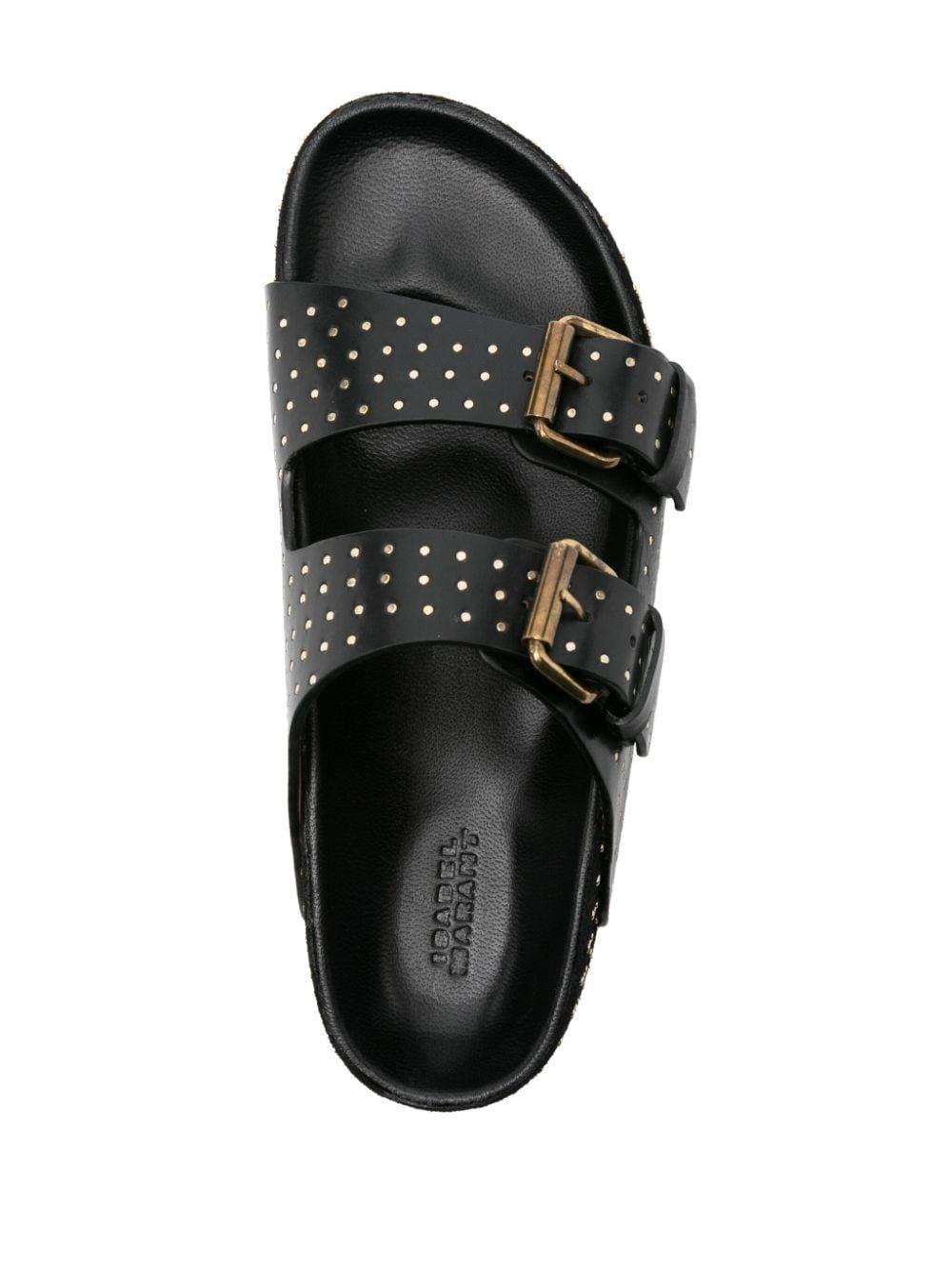 ISABEL MARANT Black Studded Slippers In Multicolor Product Image