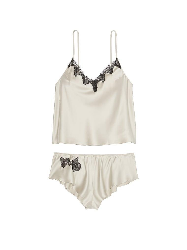 Satin Rose Lace-Trim Cami & Flutter Short Set Product Image