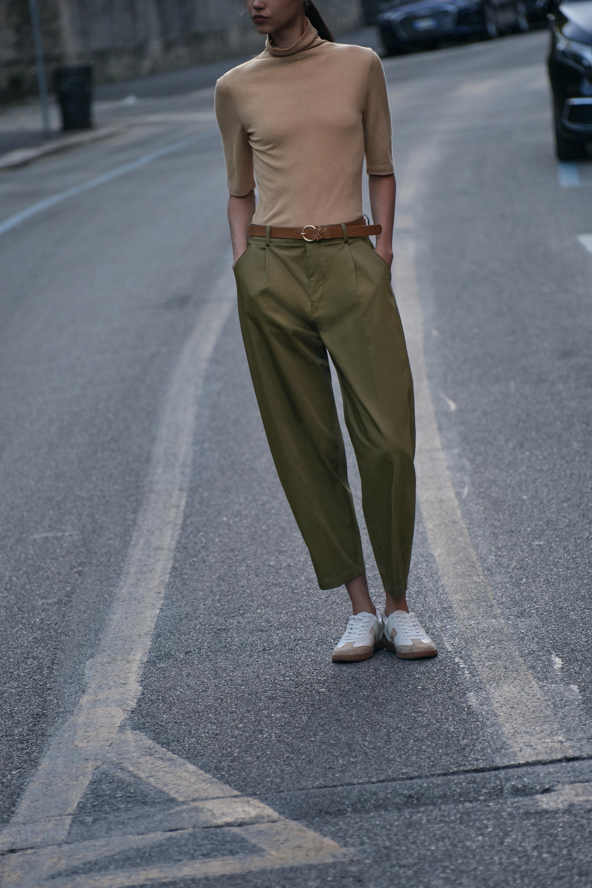 BAGGY BELTED CHINO PANTS Product Image