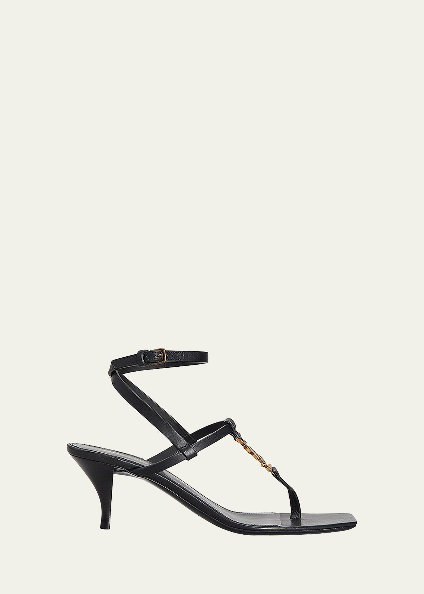 Vitti Leather YSL T-Strap Sandals Product Image