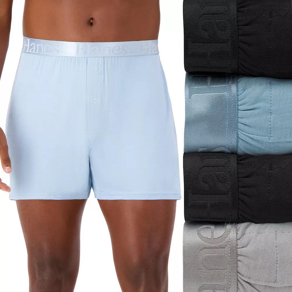 Men's Hanes® Originals Ultimate 3+1 Bonus Pack SuperSoft Knit Boxers,  Product Image
