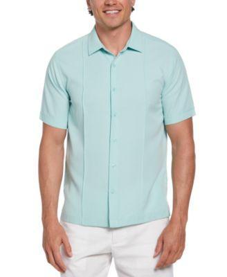 Men's Textured One-Tuck Panel Short Sleeve Button-Down Shirt Product Image