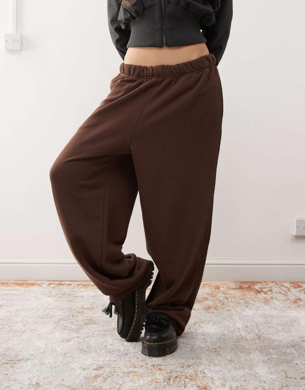 COLLUSION washed brown extreme relaxed sweatpants Product Image