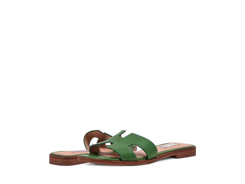 Steve Madden Hadyn Leather Flat Slide Sandals Product Image