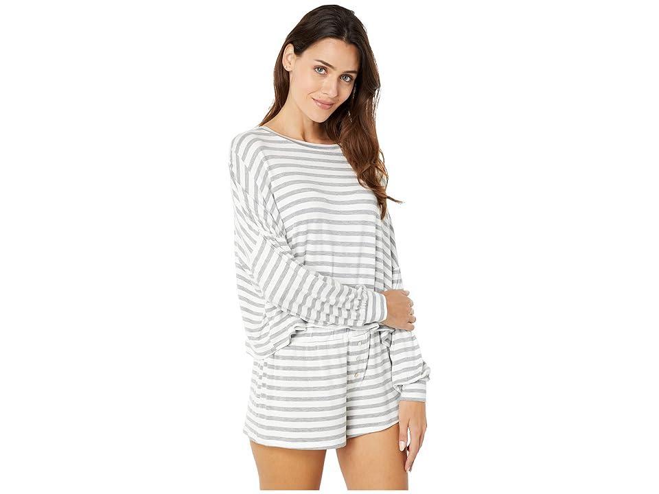 Honeydew Intimates All American Jersey Shortie Set (Ivory Stripe) Women's Pajama Sets Product Image