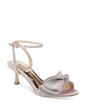 Badgley Mischka Remi Crystal Embellished Ruffle Bow Dress Sandals Product Image