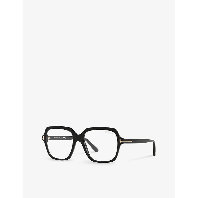 TOM FORD Mens Black Ft5908-b Irregular-frame Acetate Glasses Product Image