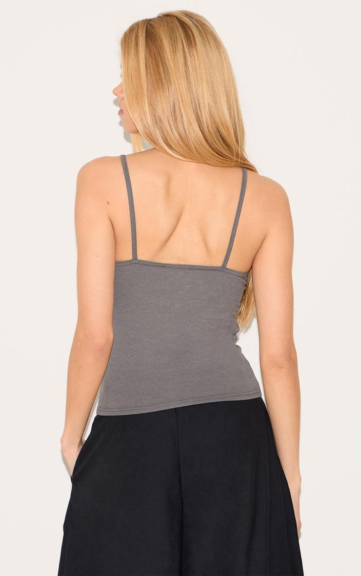 Charcoal Modal Cotton Longline Vest Top Product Image
