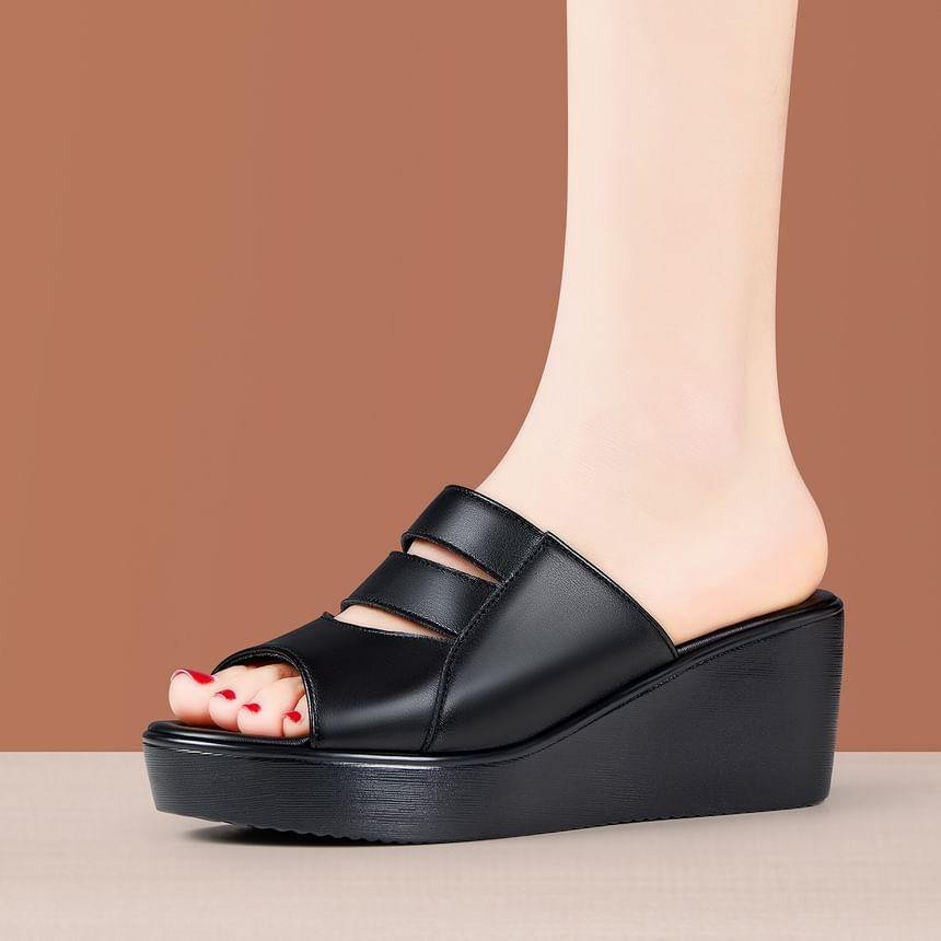 Platform Cutout Slide Sandals Product Image