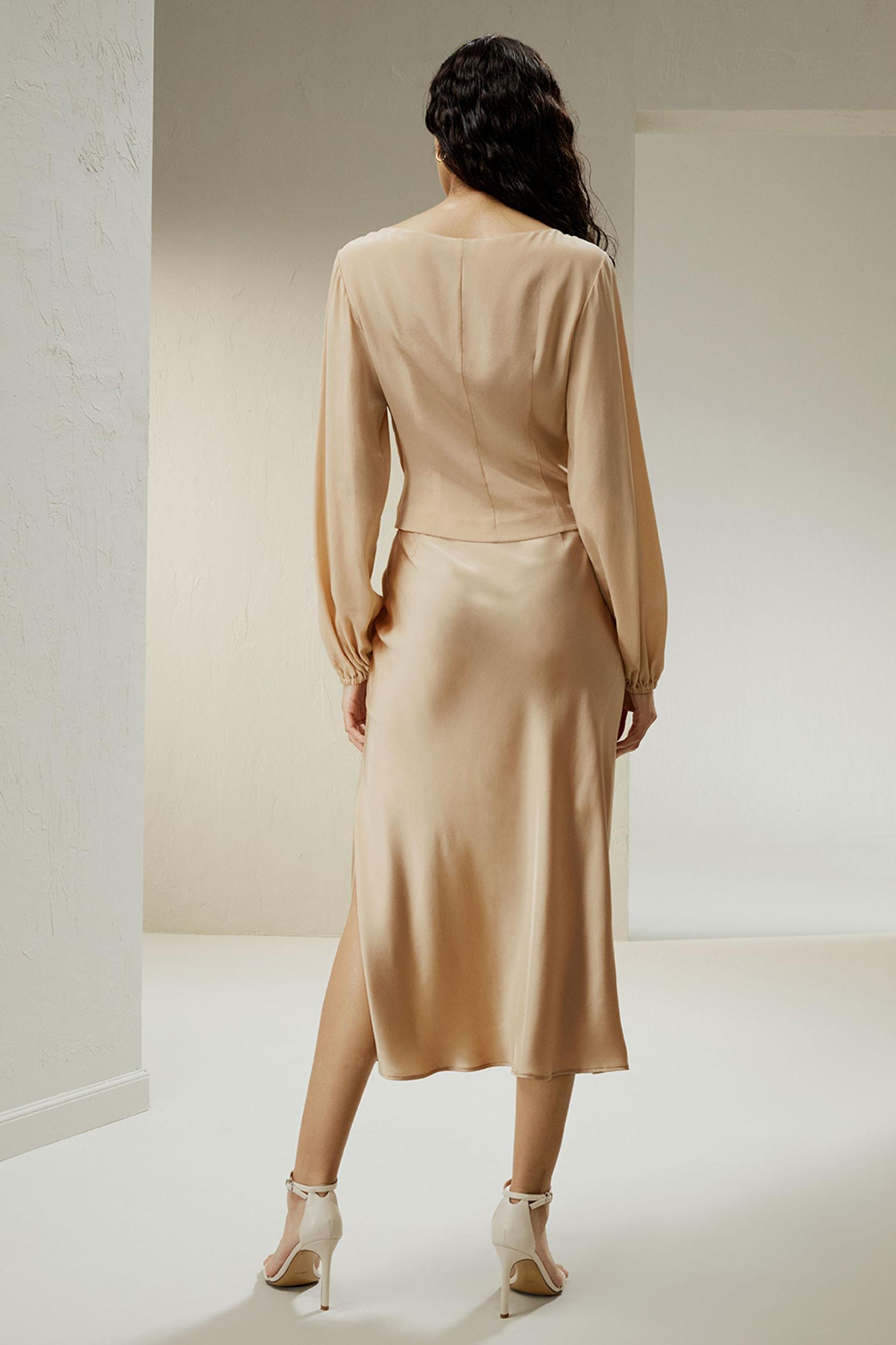 LILYSILK Silk Skirt Pleated - for Women - Black 100% Silk - Luxurious Bias Cut Skirt 16 Product Image