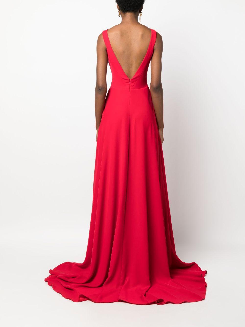 sleeveless crepe gown Product Image