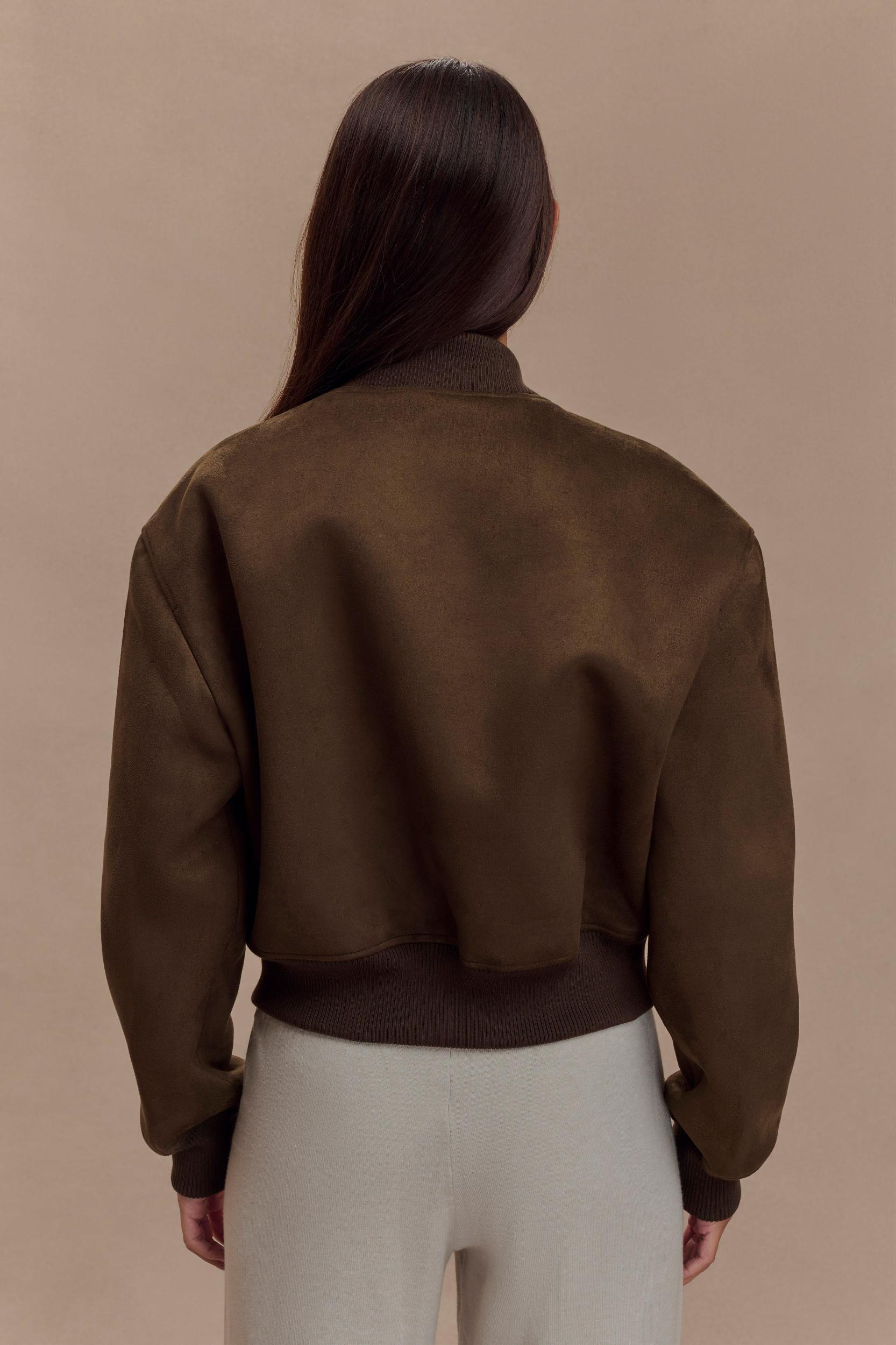 Rudy Suede Bomber Jacket - Chocolate Product Image