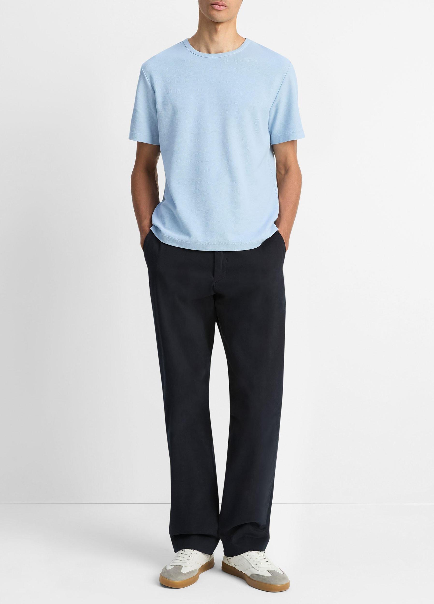 Pima Cotton Piqué Crew Neck T-Shirt Product Image