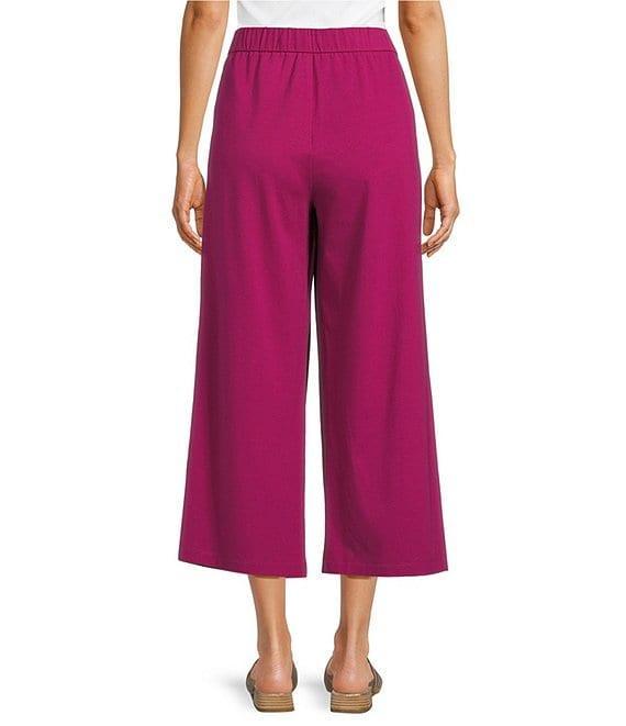 Eileen Fisher Stretch Organic Cotton Blend Jersey Straight Leg Pull-On Ankle Pants Product Image