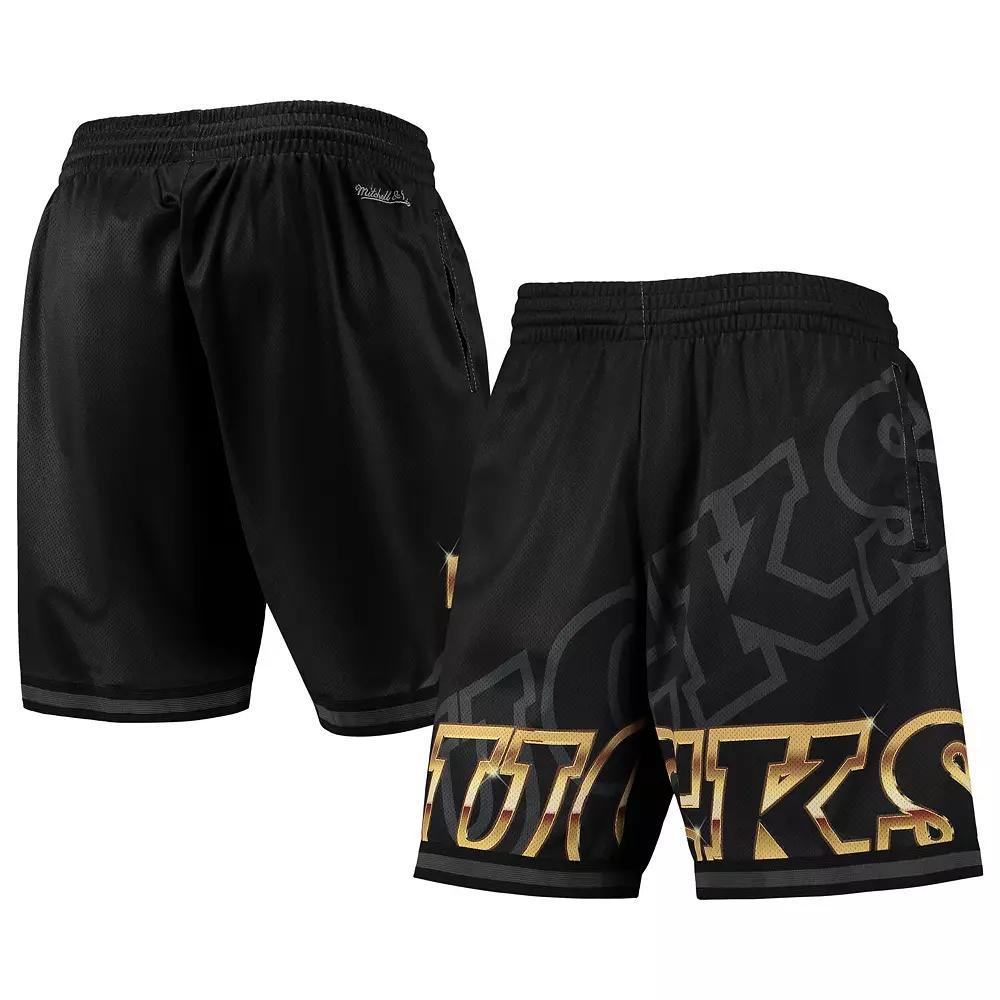 Men's Mitchell & Ness Black Milwaukee Bucks Big Face 4.0 Fashion Shorts,  Product Image