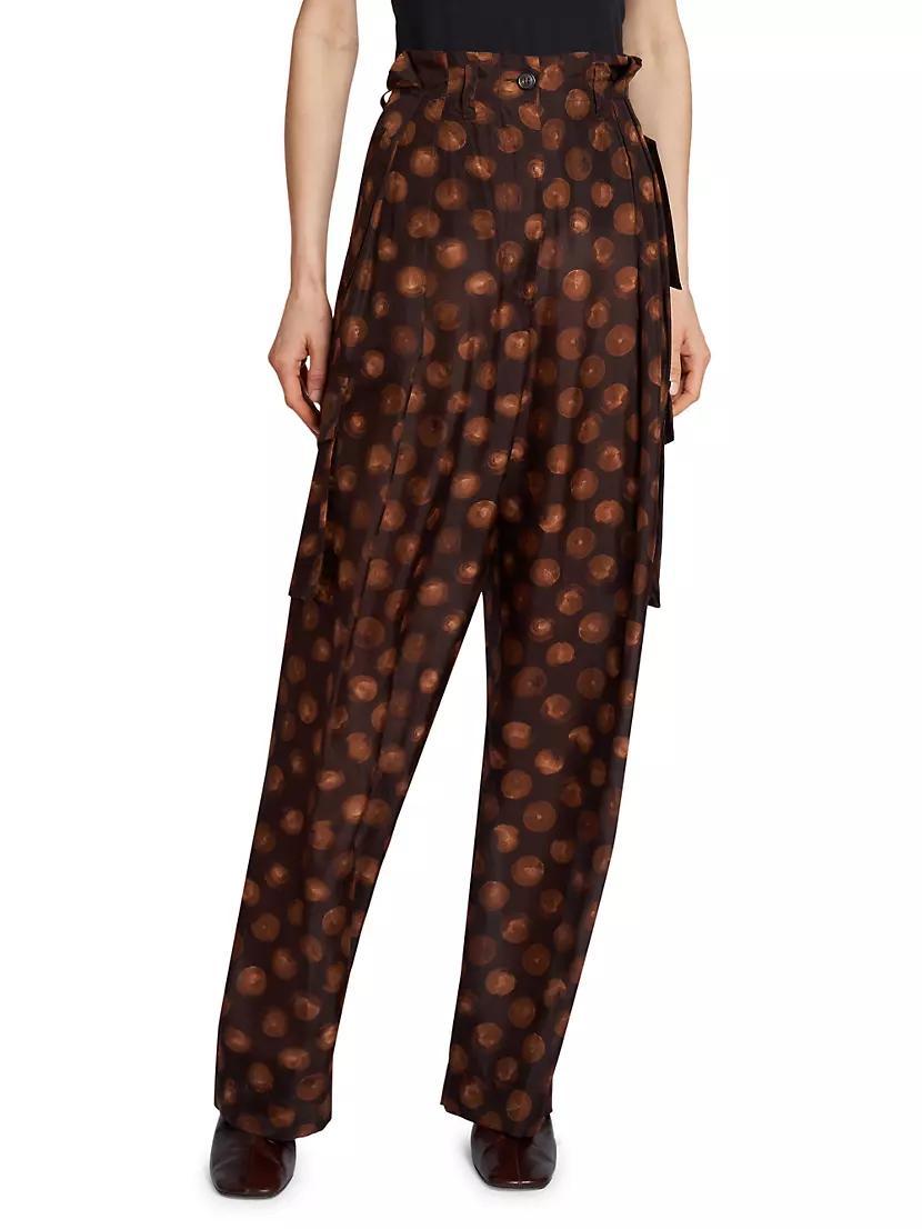 Polkam Polka Dot Silk Cargo Pants Product Image