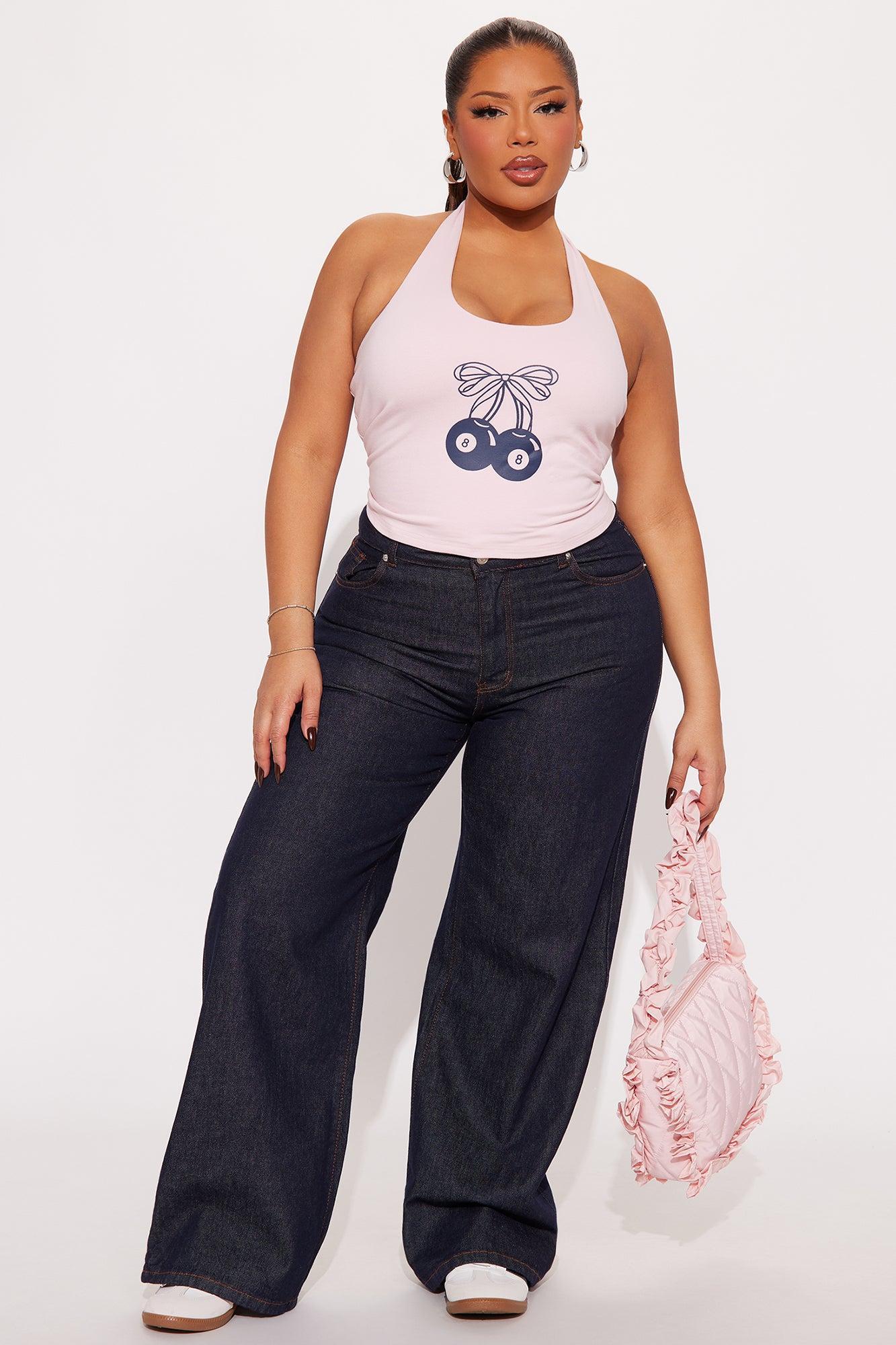 Lucky Cherries Halter Top - Pink Product Image