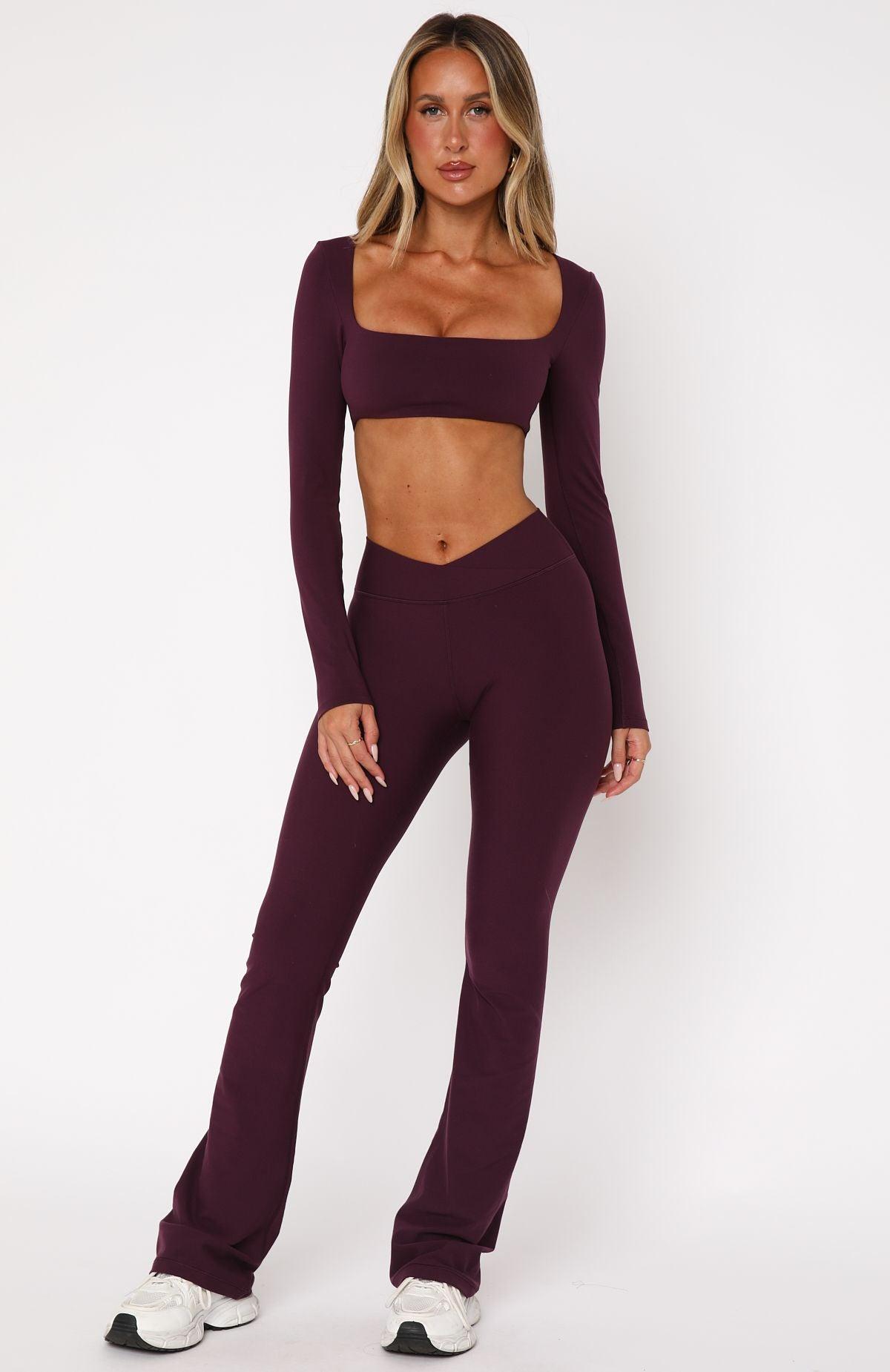 Wellness Flare Leggings Plum Product Image