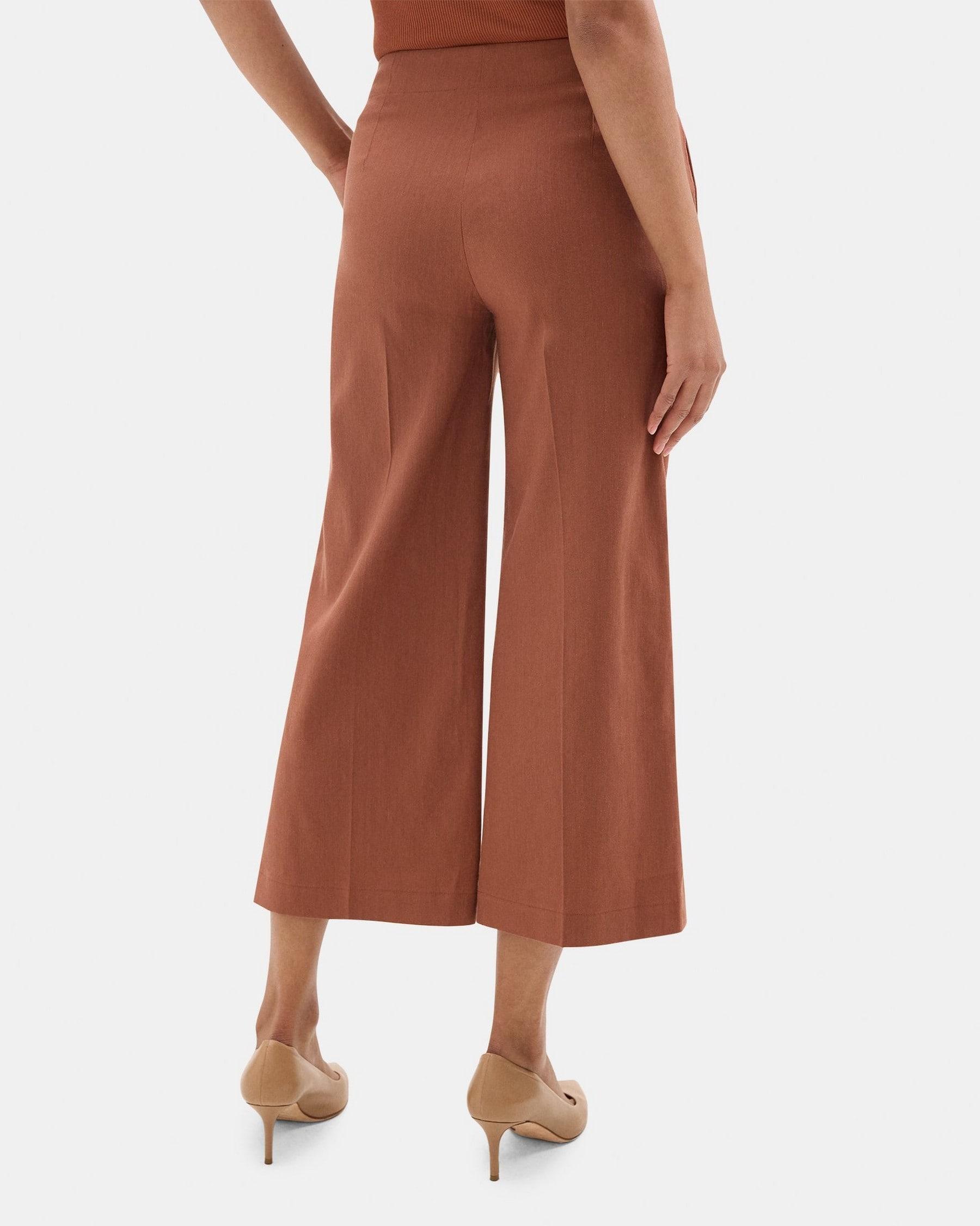 Wide-Leg Pant in Stretch Linen-Blend Product Image