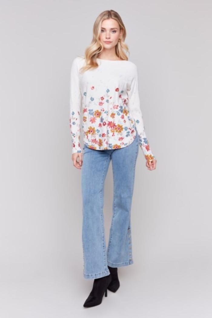 Floral Knit Sweater Product Image