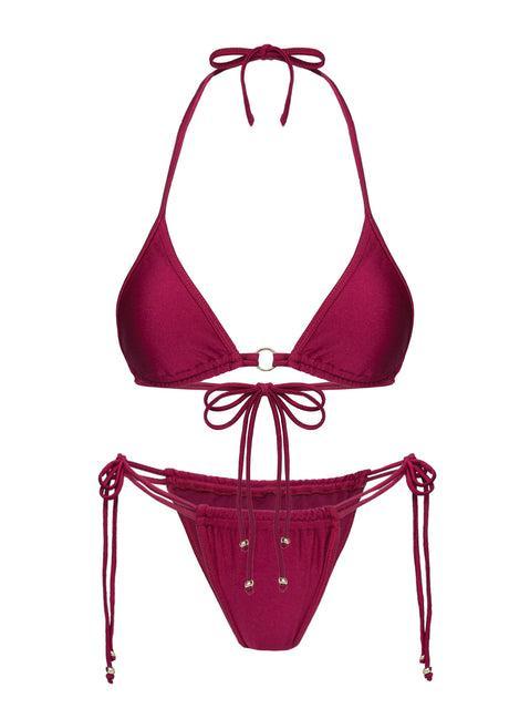 Nayeli Triangle Bikini Top Burgundy Product Image