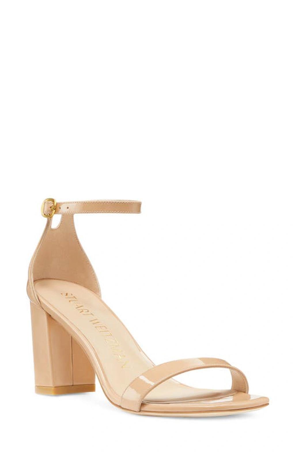 Stuart Weitzman Nudistcurve 75 Block Sandal (Adobe) Women's Shoes Product Image